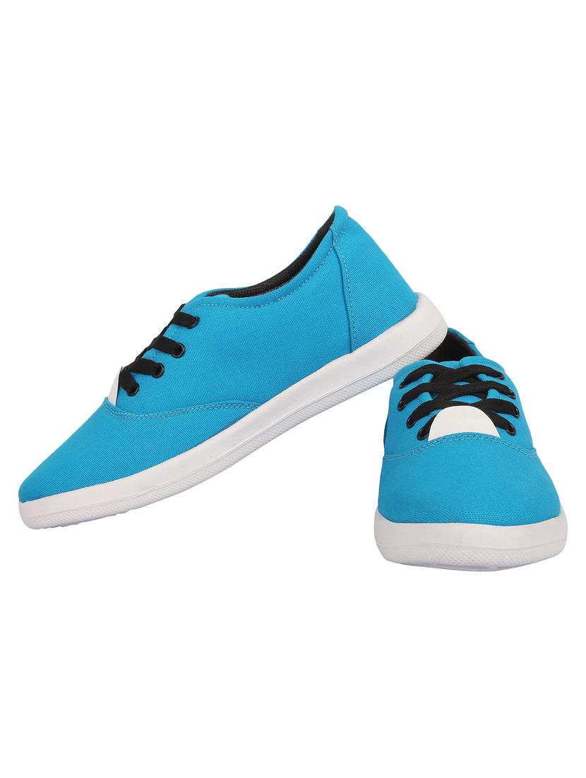 light blue canvas lace up sneaker - 15360954 - Standard Image - 1