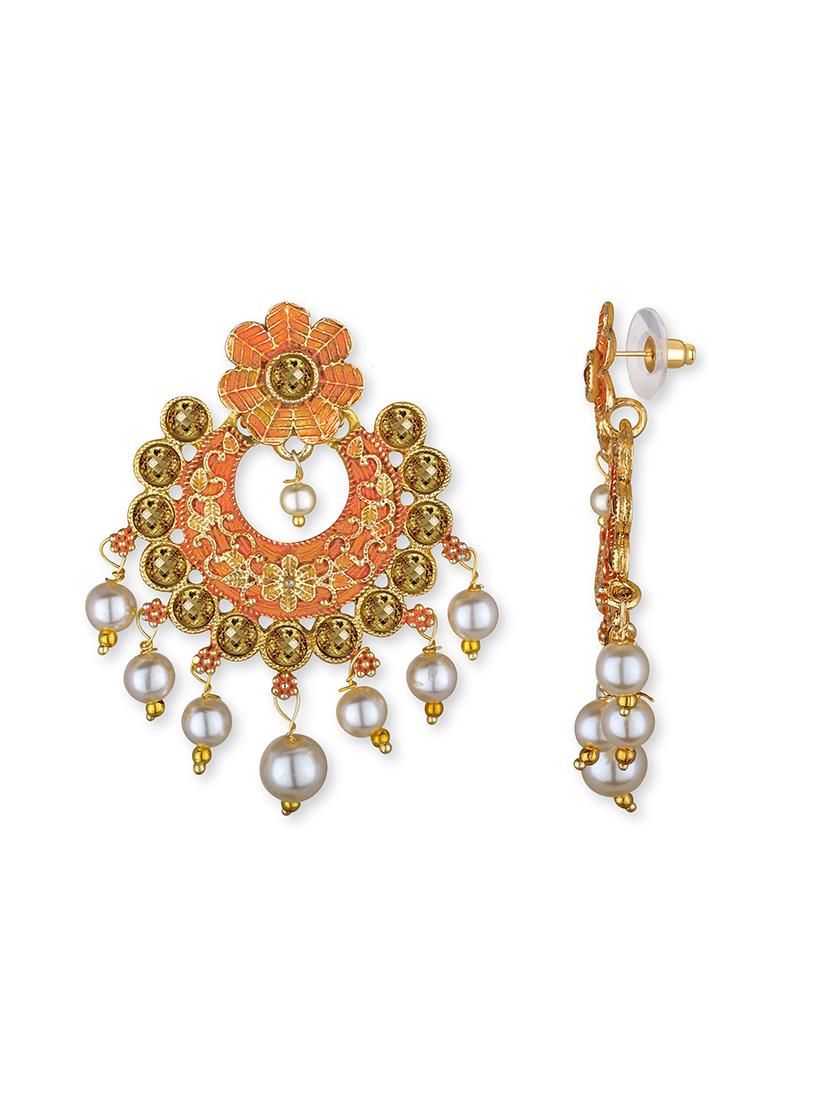 gold metal drop earring - 15363221 -  Standard Image - 1