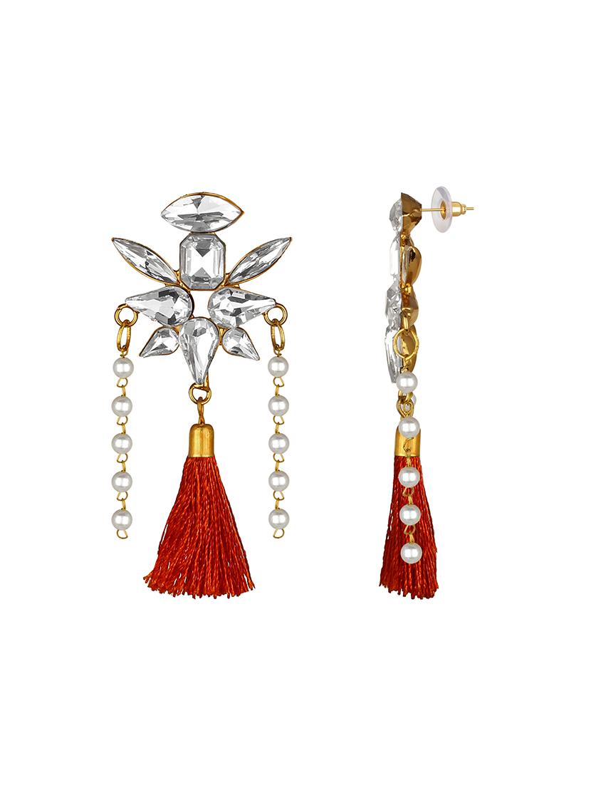 gold metal drop earring - 15363253 -  Standard Image - 1