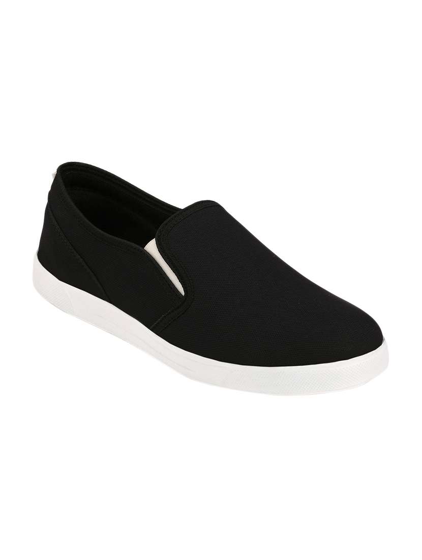 Black Canvas Casual Slip Ons