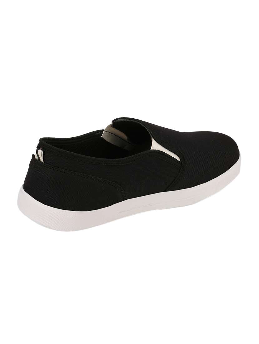 Black Canvas Casual Slip Ons