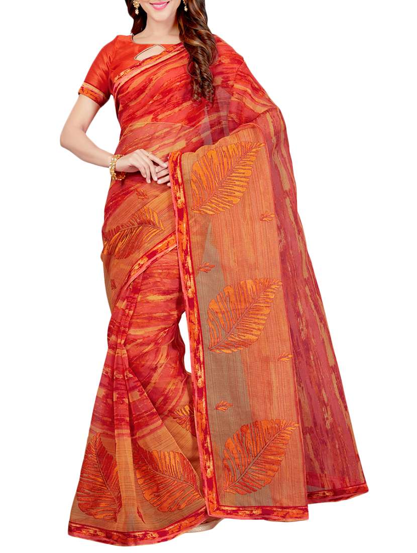 embroidered bordered kota doria saree with blouse