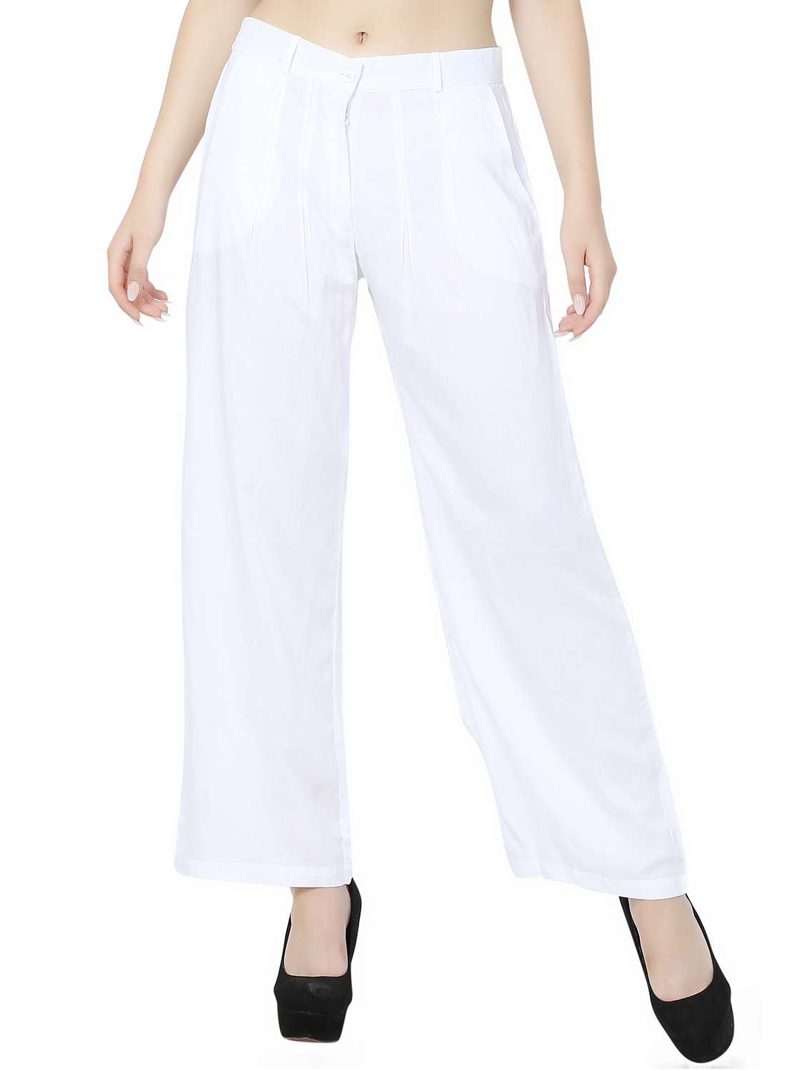 straight fit solid palazzo