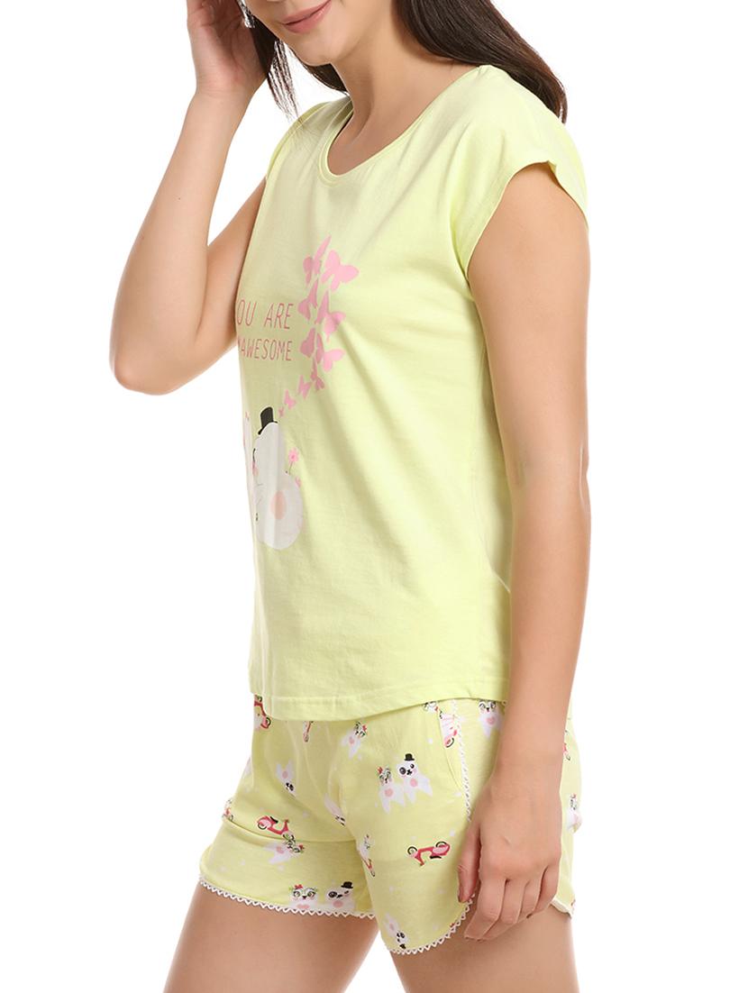 printed nightwear shorts set - 15367292 - Standard Image - 1