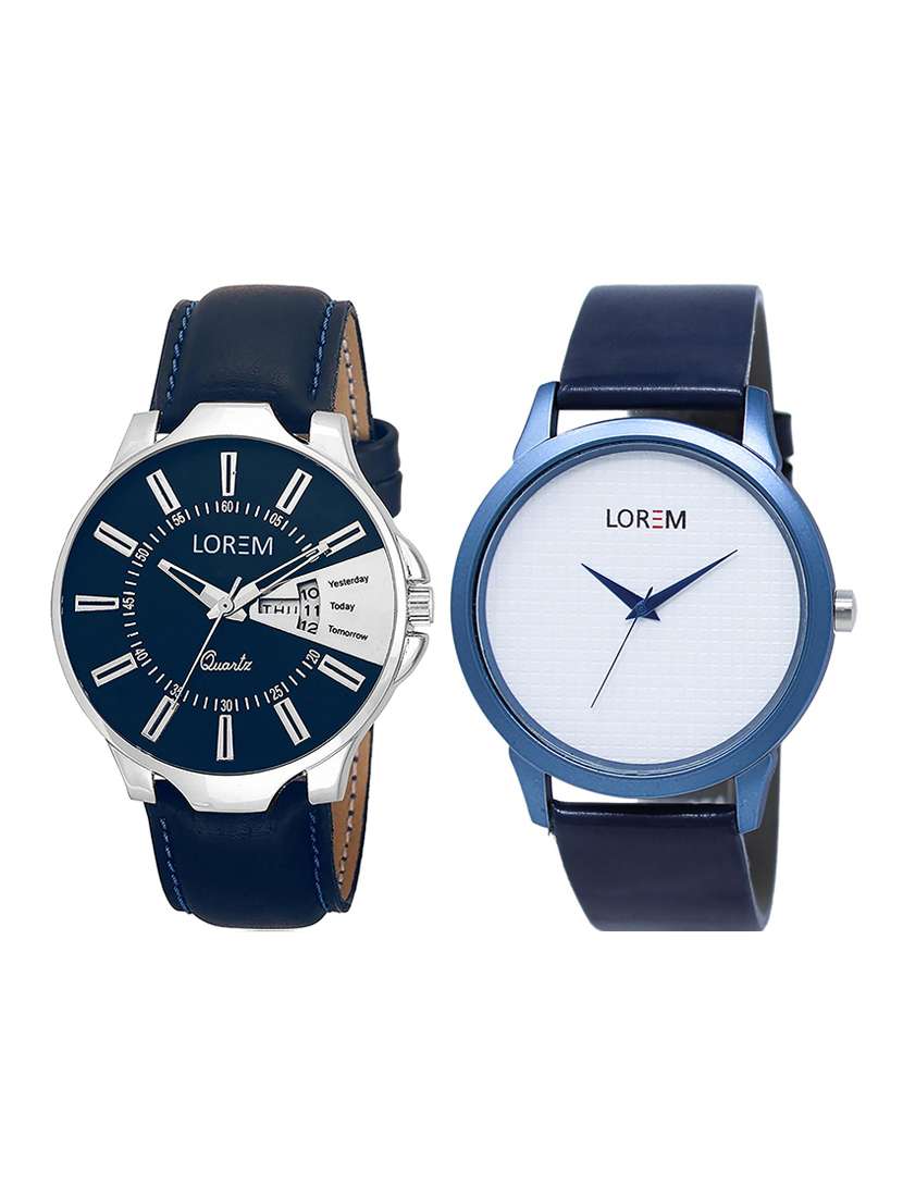 lorem  lr16-25  round dial boy's leather wrist watch