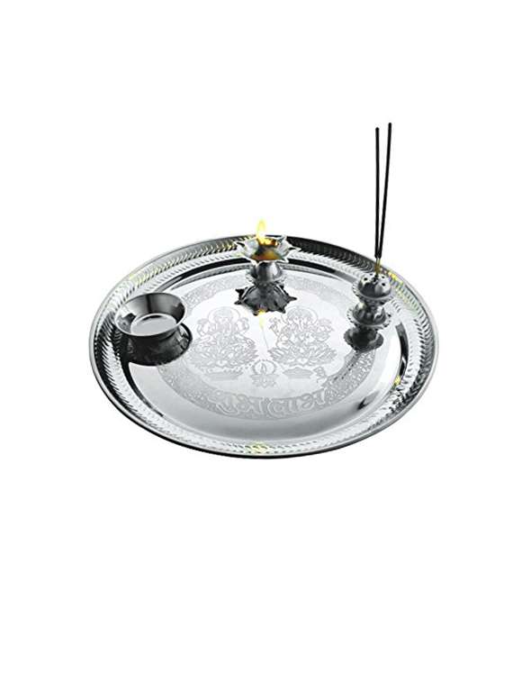 stainless steel pooja thali