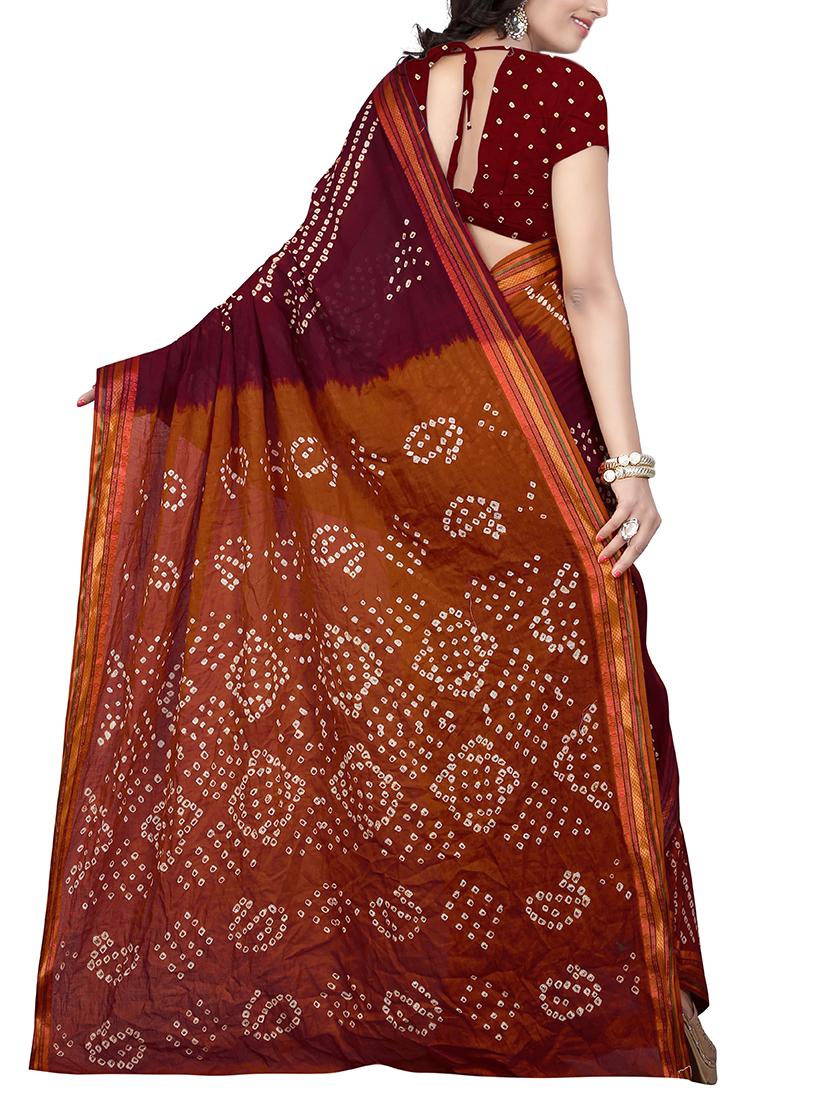 dual shade bandhani saree with blouse - 15378376 -  Standard Image - 1