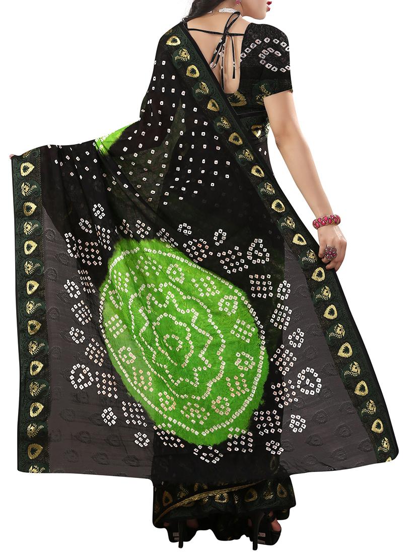dual shade bandhani saree with blouse - 15378391 -  Standard Image - 1