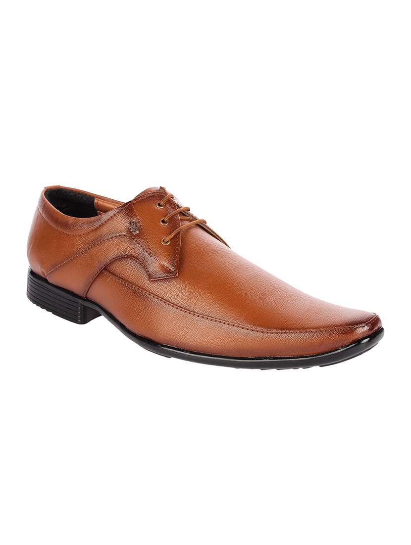 tan leatherette lace-up derby