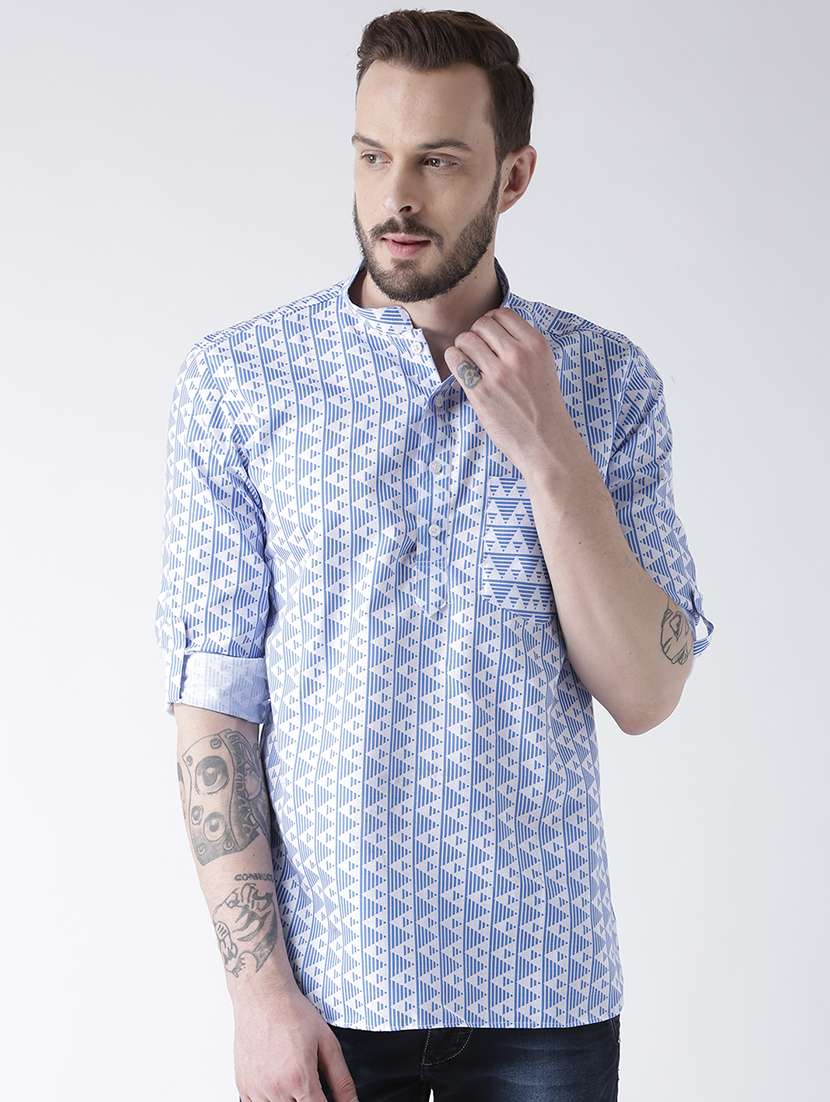 blue cotton short kurta