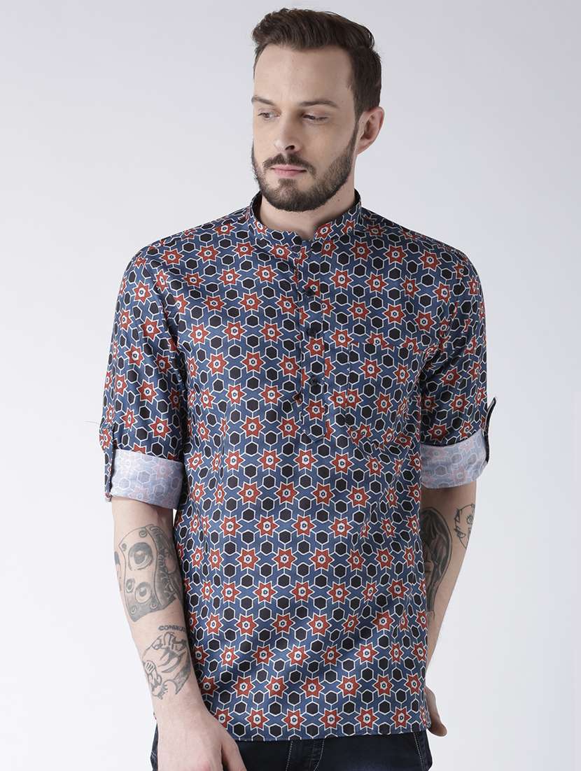 blue cotton short kurta