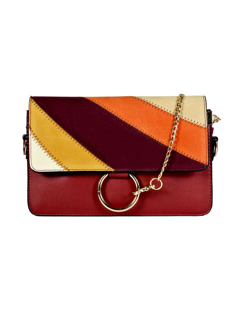 maroon leatherette (pu) regular clutch