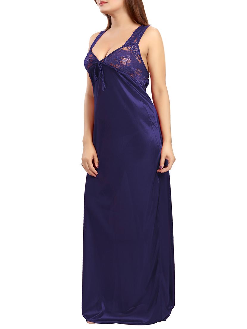 lace panel solid nighty - 15385167 -  Standard Image - 1