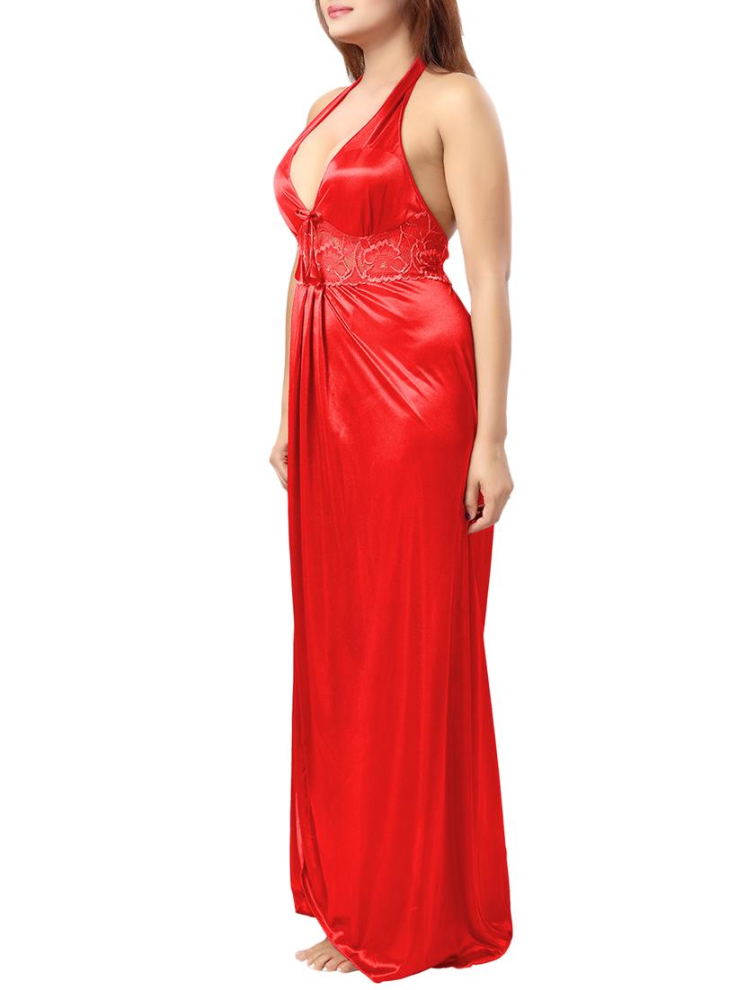 halter neck laced nighty - 15385172 - Standard Image - 1