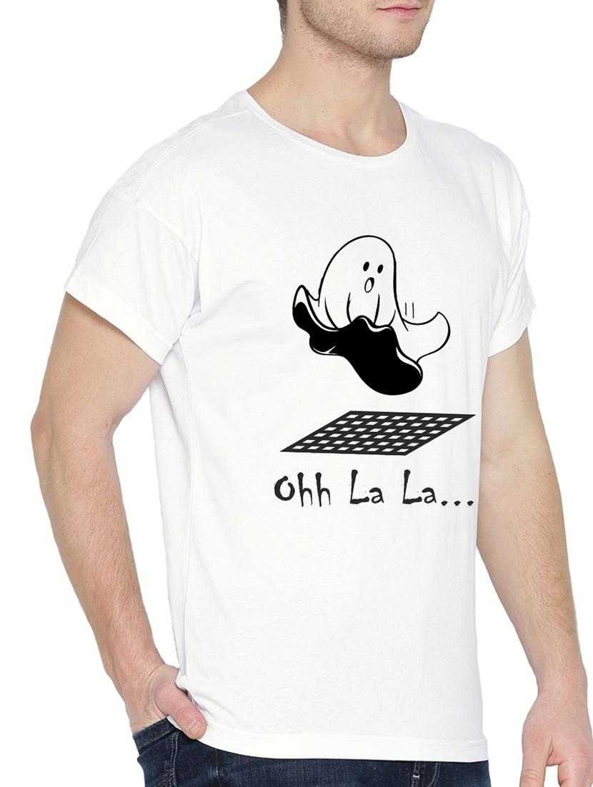 white cotton chest  print t-shirt - 15385755 -  Standard Image - 1