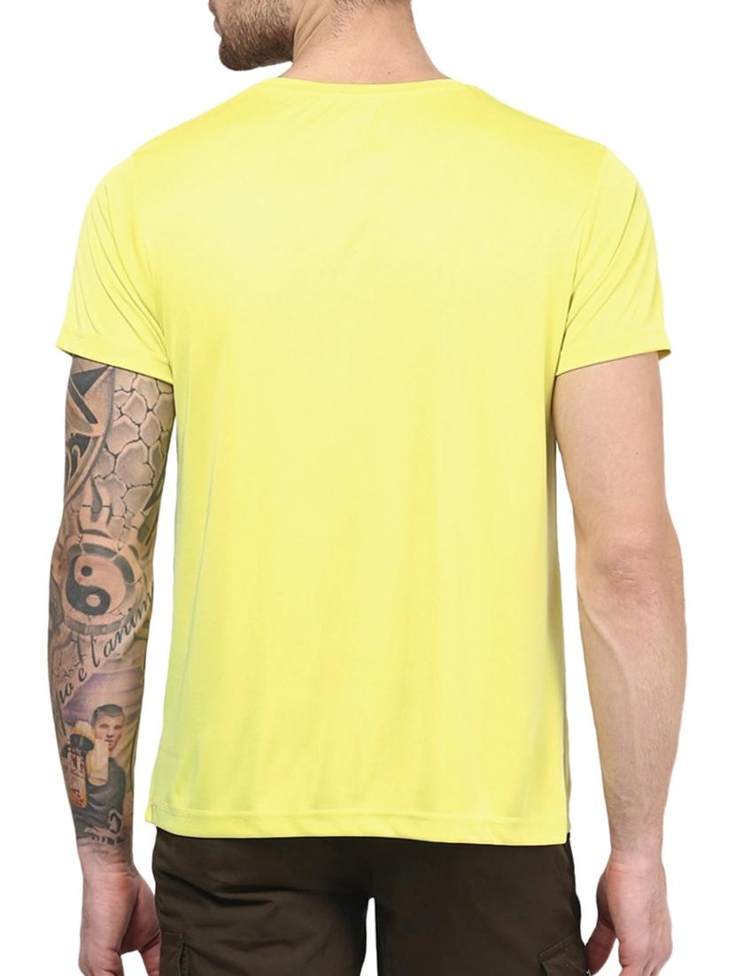 yellow cotton chest print t-shirt - 15385762 - Standard Image - 1