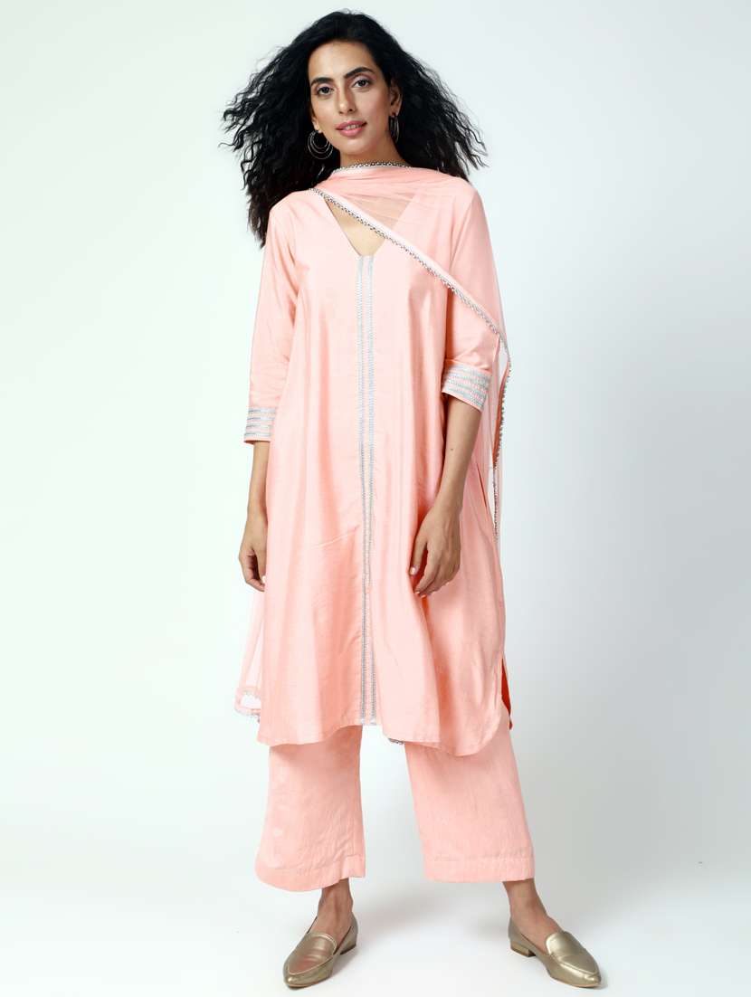 gota work kurta with palazzo suit set
