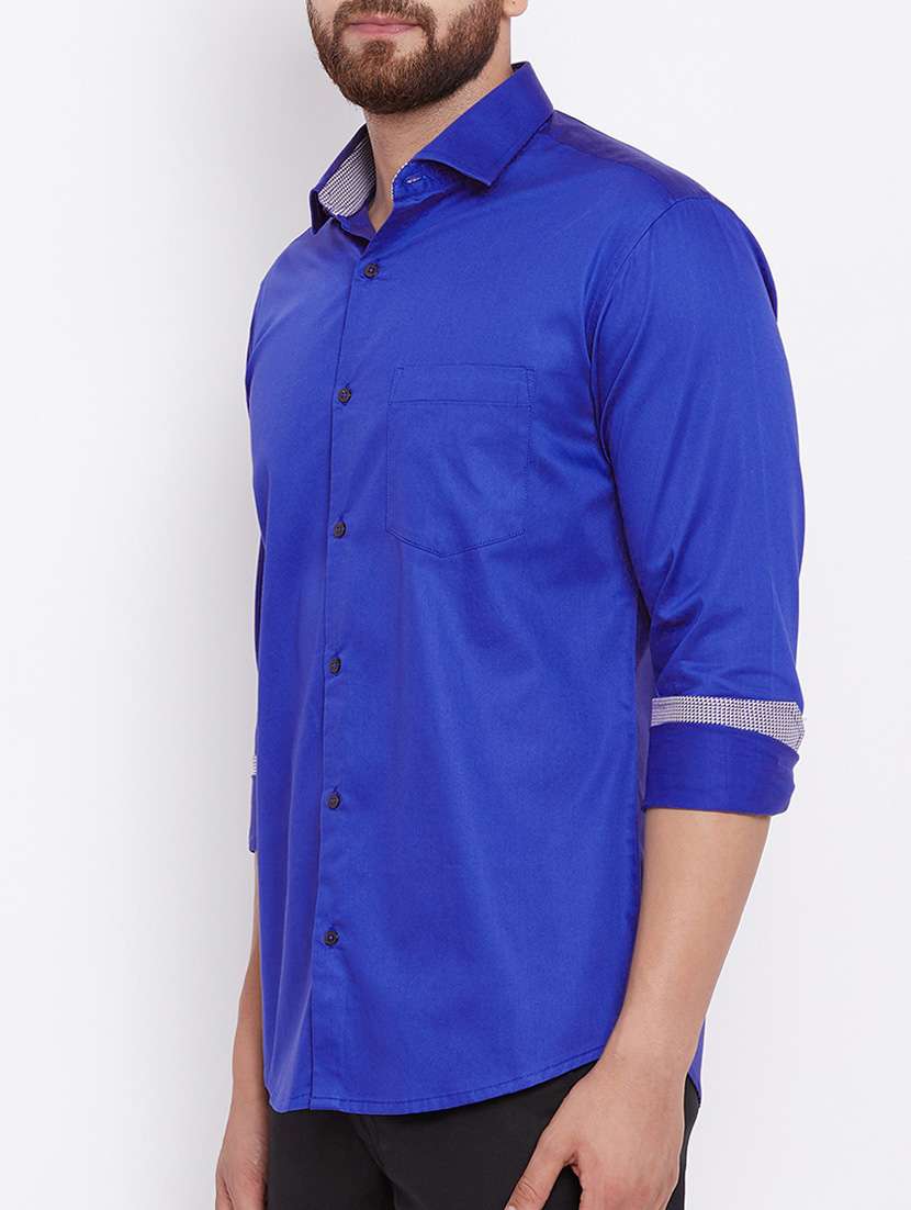 blue cotton casual shirt - 15386672 -  Standard Image - 1