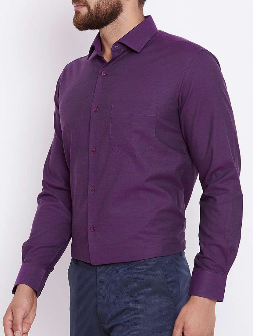 purple cotton formal shirt - 15386685 -  Standard Image - 1