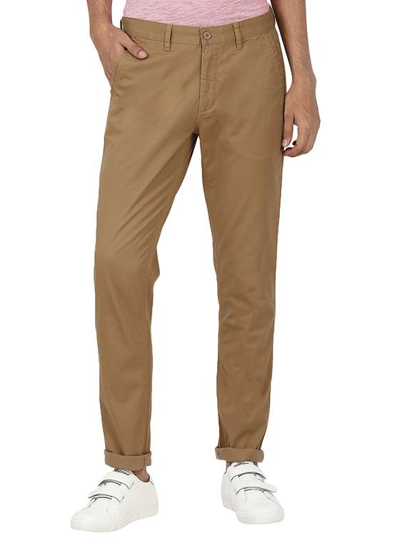 beige cotton blend chinos