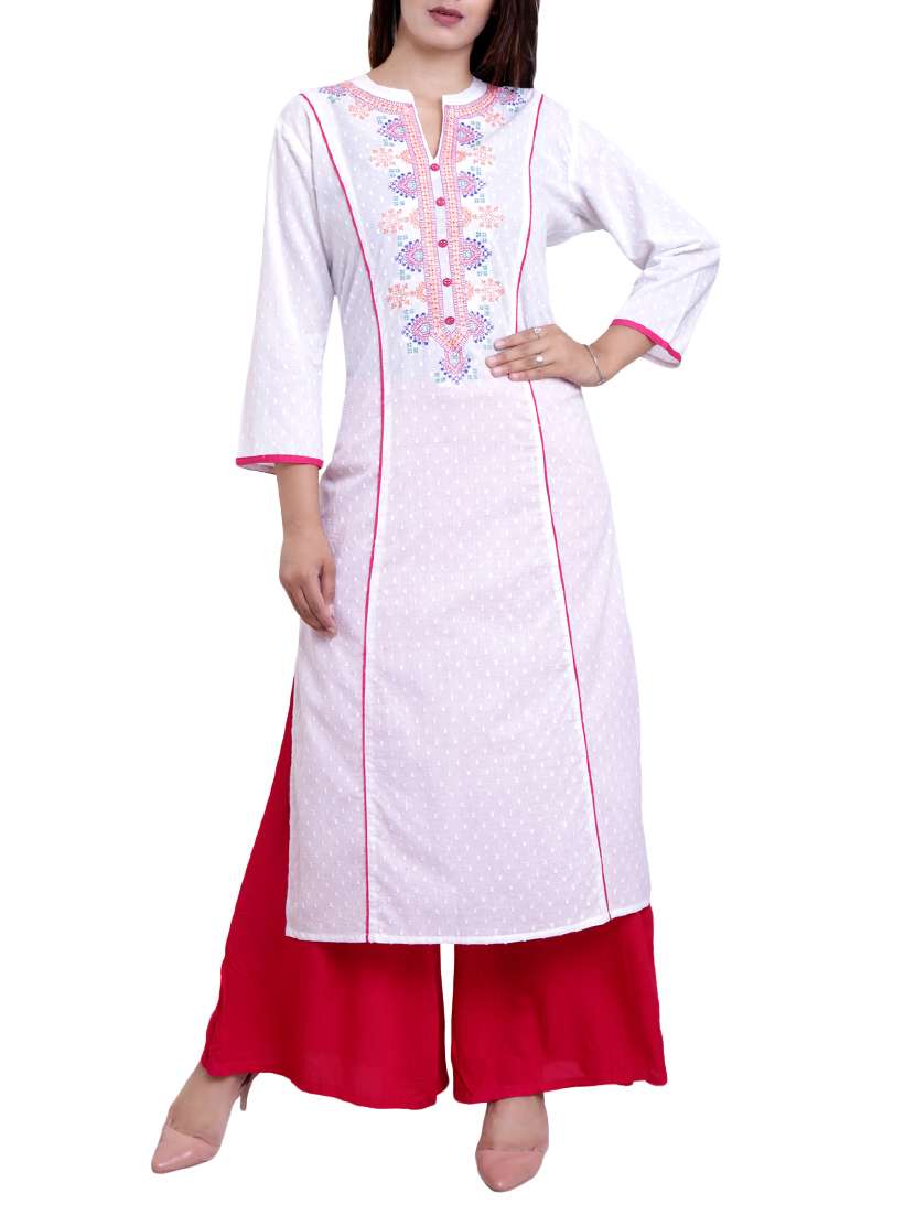embroidered straight kurta