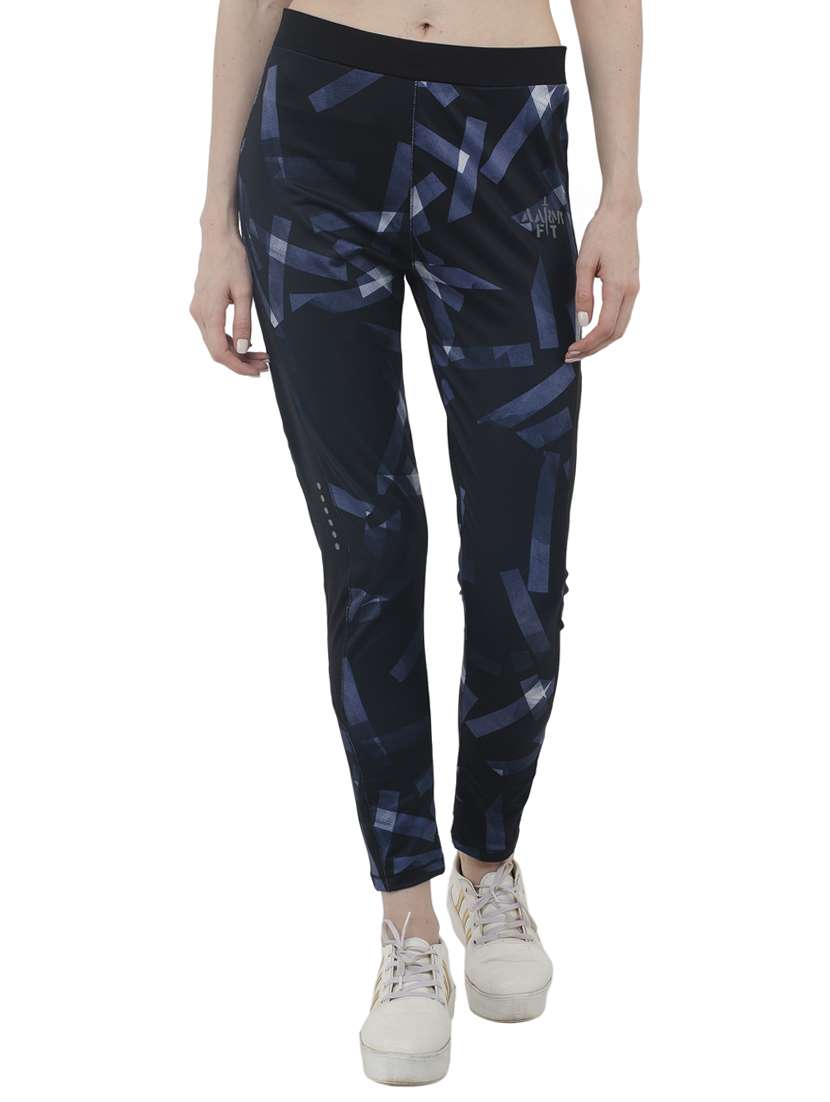 high rise printed track pant