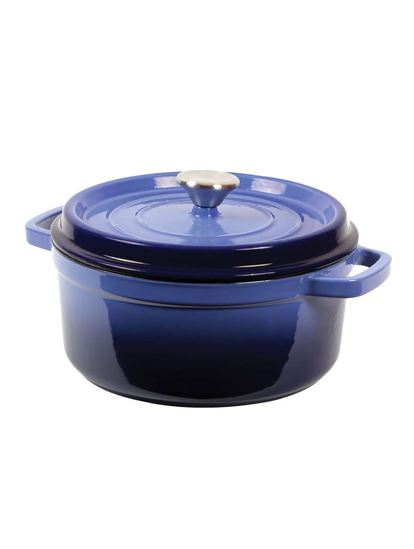 wonderchef ferro cast-iron - casserole with lid 22cm (blue)