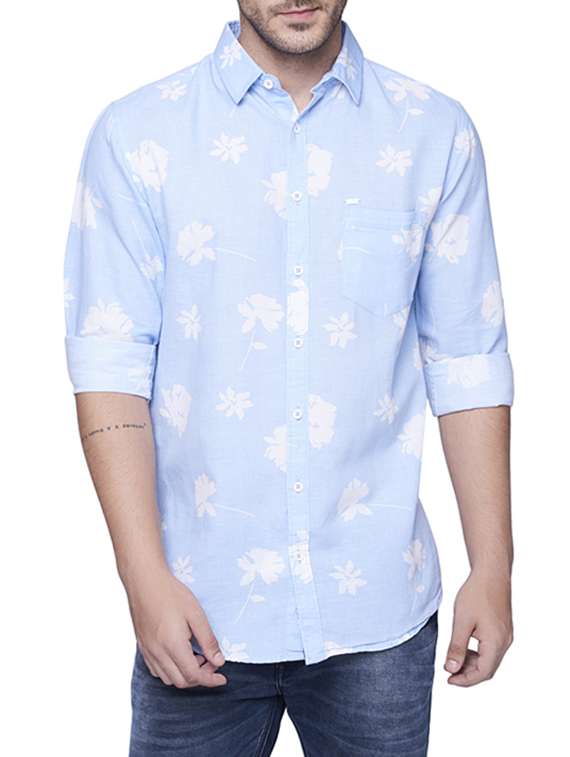 light blue cotton casual shirt