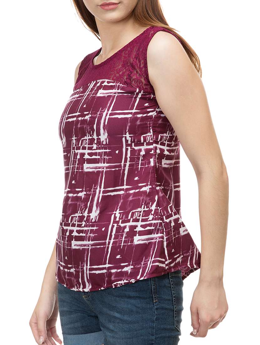 women's a line round neck top - 15392668 - Standard Image - 1