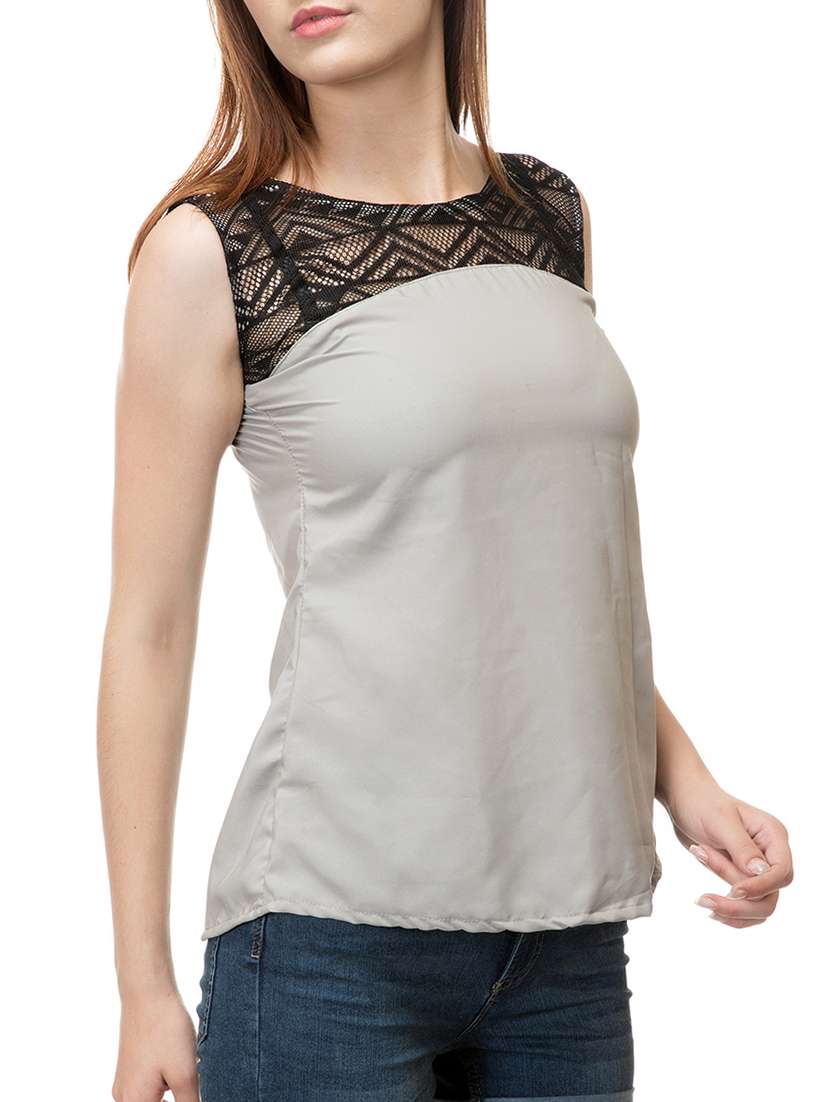 women's straight round neck top - 15392669 -  Standard Image - 1