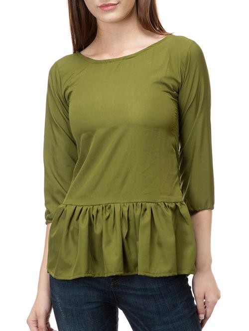 women's peplum round neck top - 15392674 -  Standard Image - 0