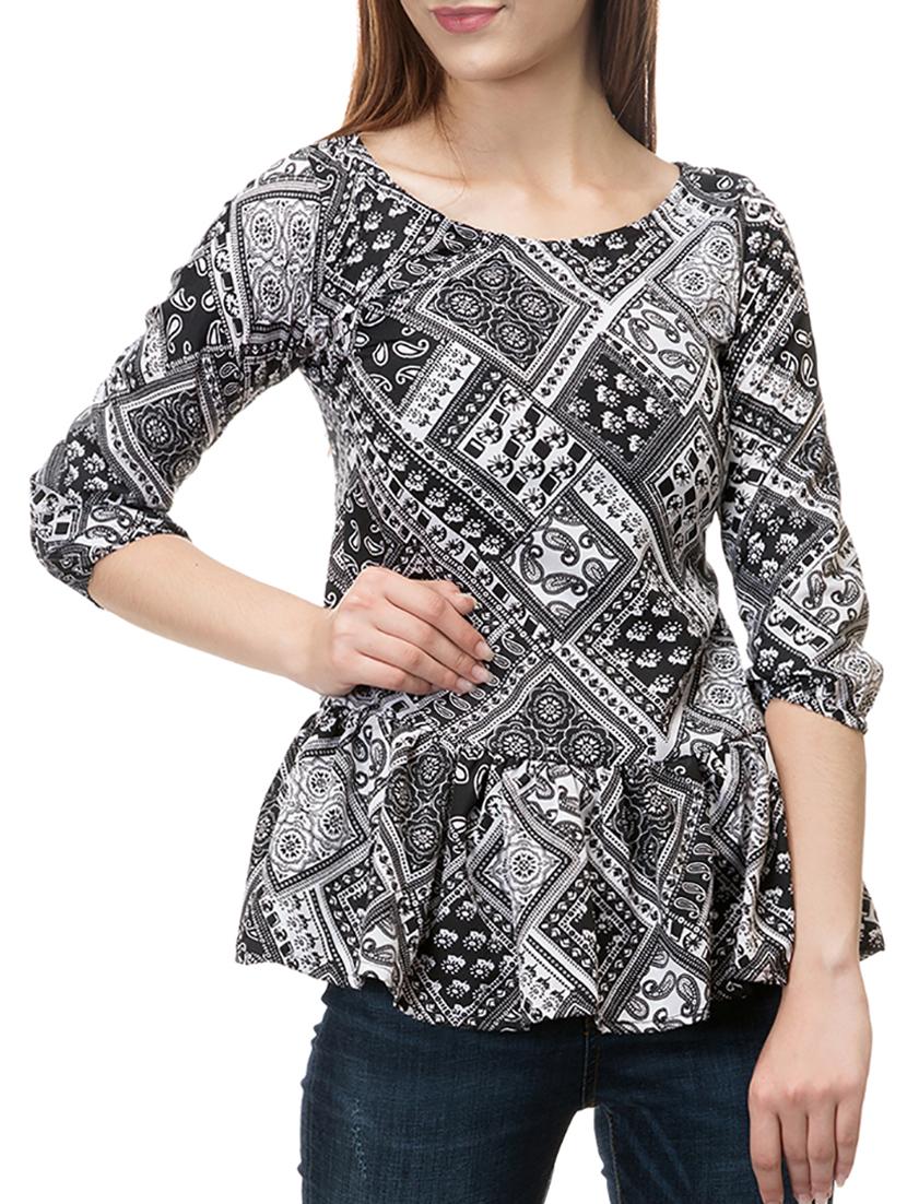 women's tiered round neck top - 15392676 - Zoom Image - 0