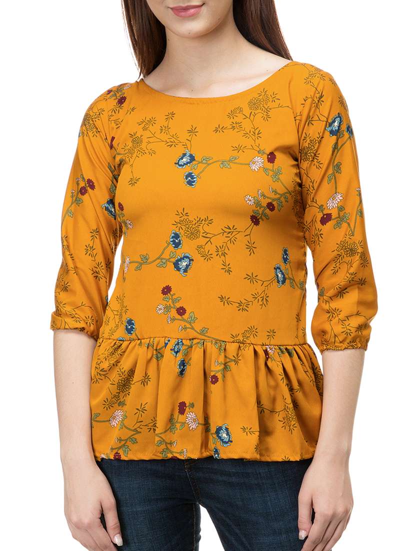 women's peplum round neck top