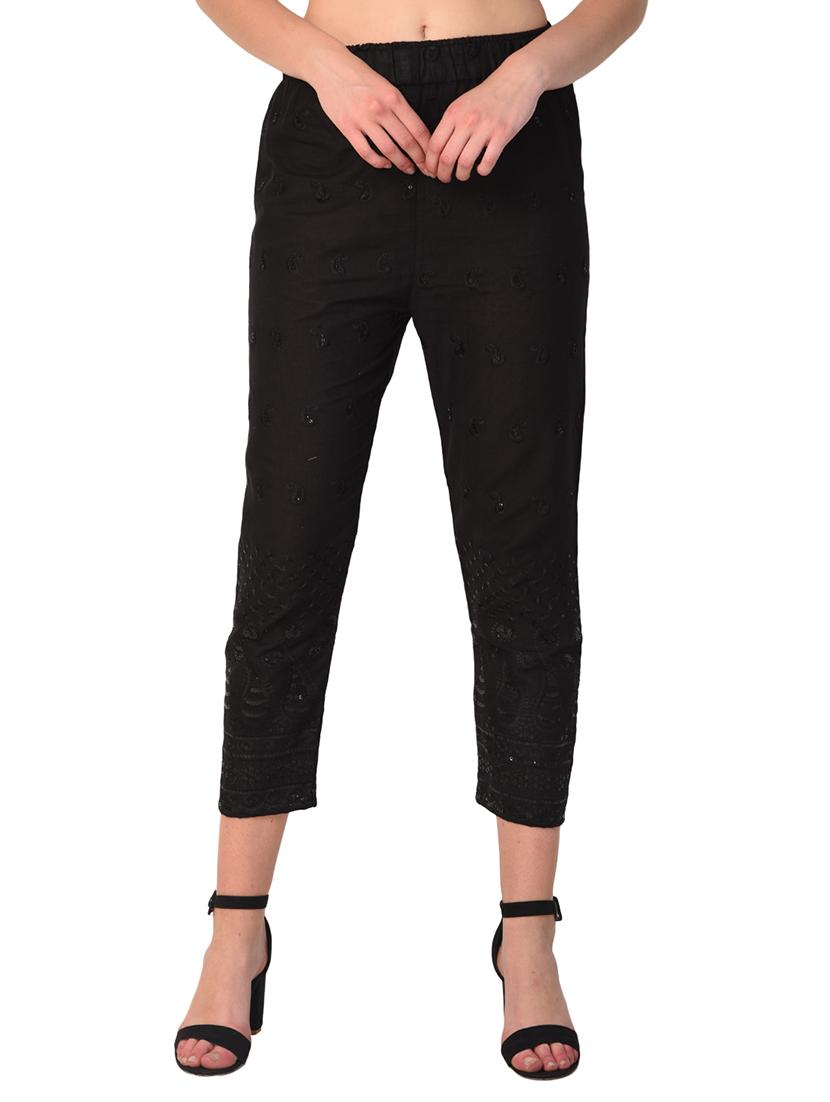 embroidered combo staright pant - 15392928 - Standard Image - 1