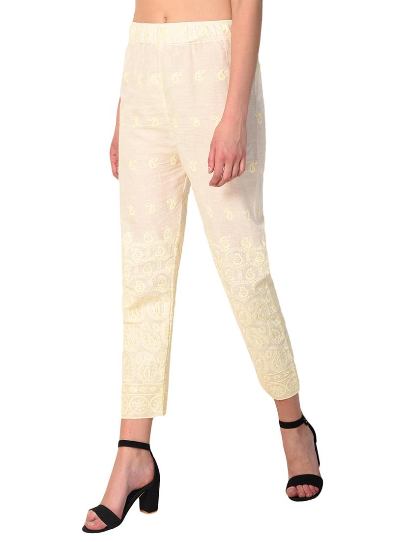 embroidered combo staright pant - 15392928 - Standard Image - 6