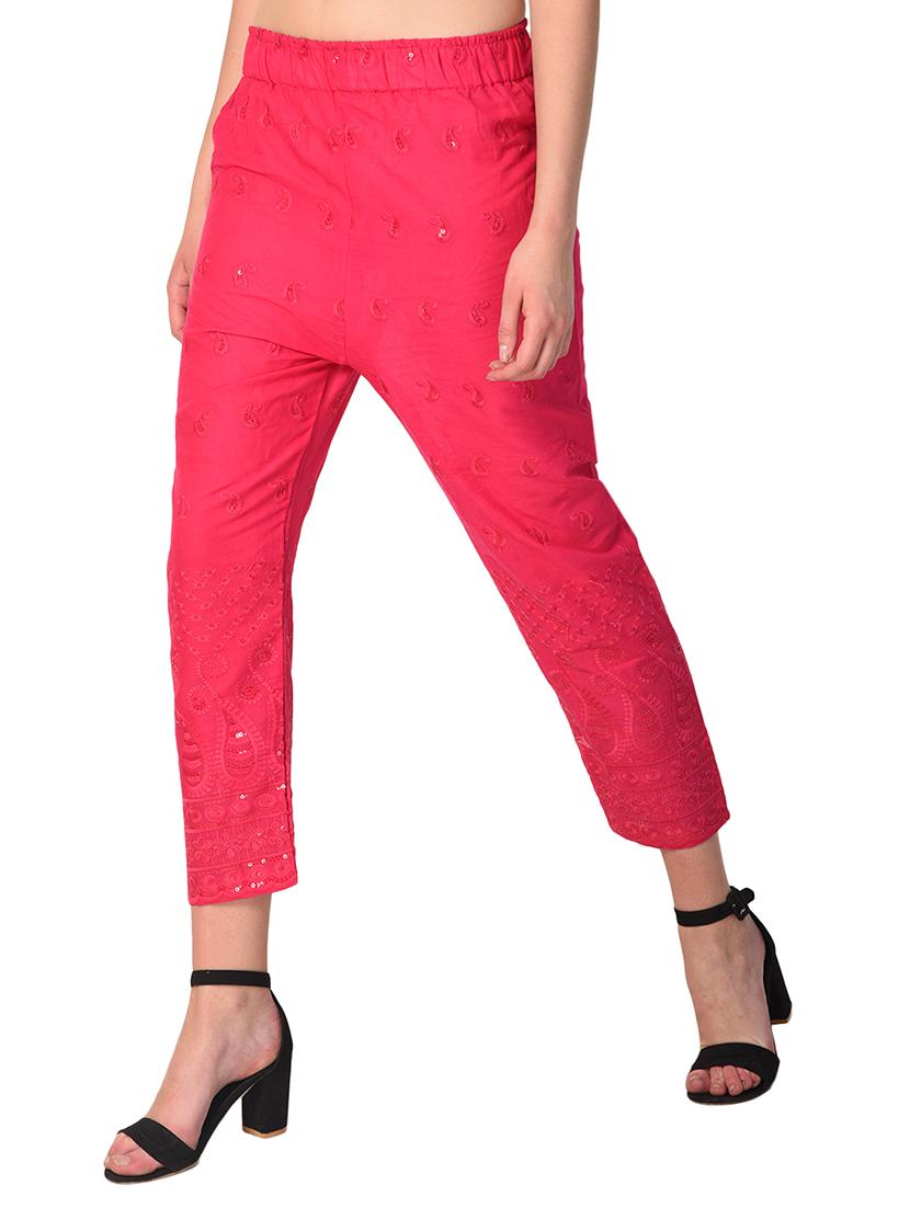 embroidered combo staright pant - 15392932 - Standard Image - 6
