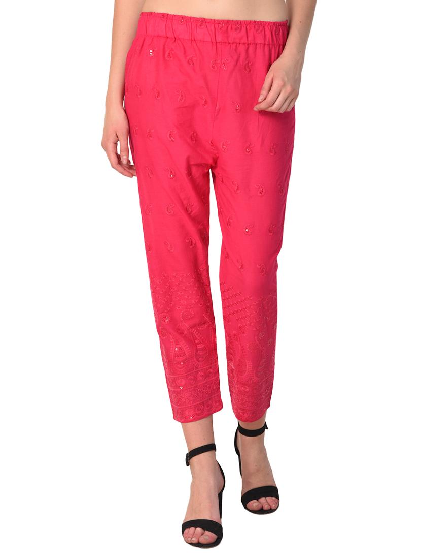 embroidered combo staright pant - 15392935 -  Standard Image - 1