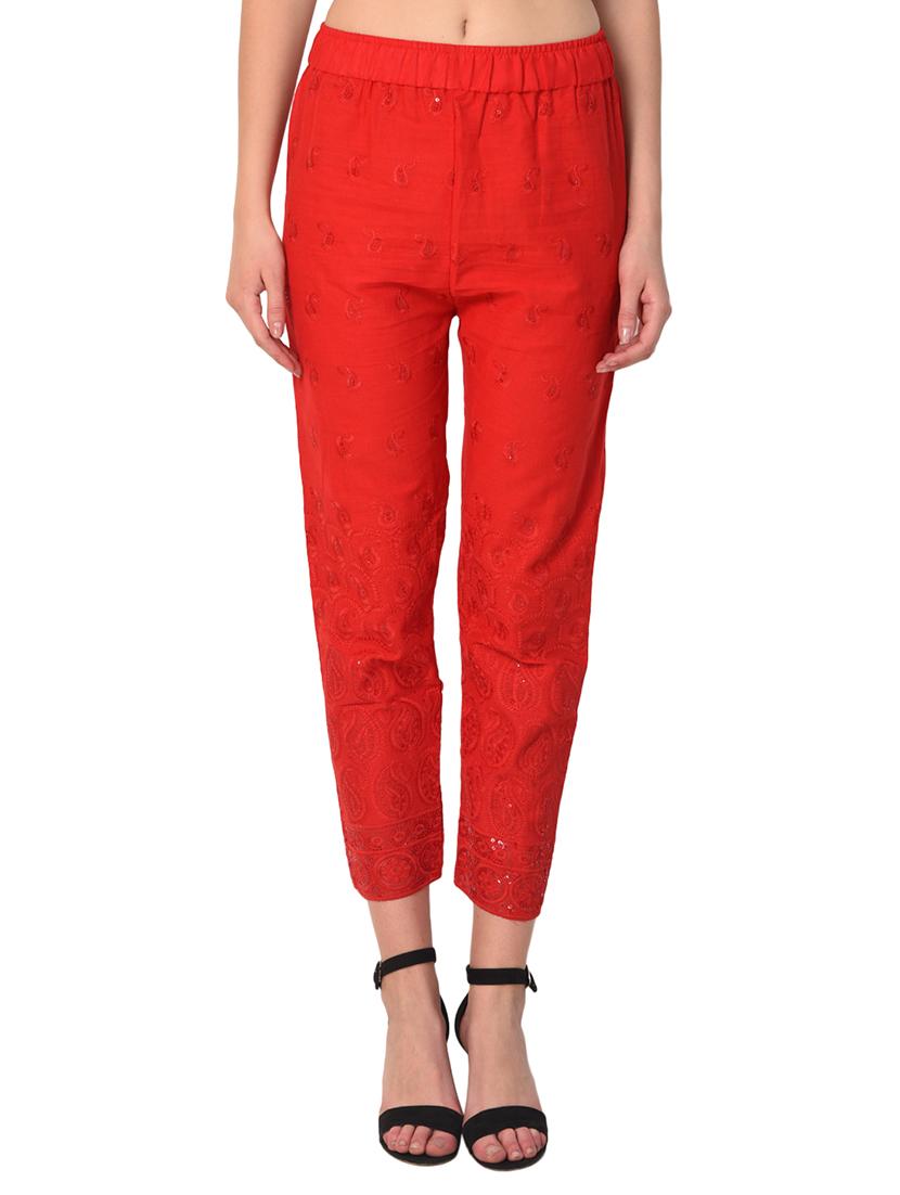embroidered combo staright pant - 15392937 -  Standard Image - 1