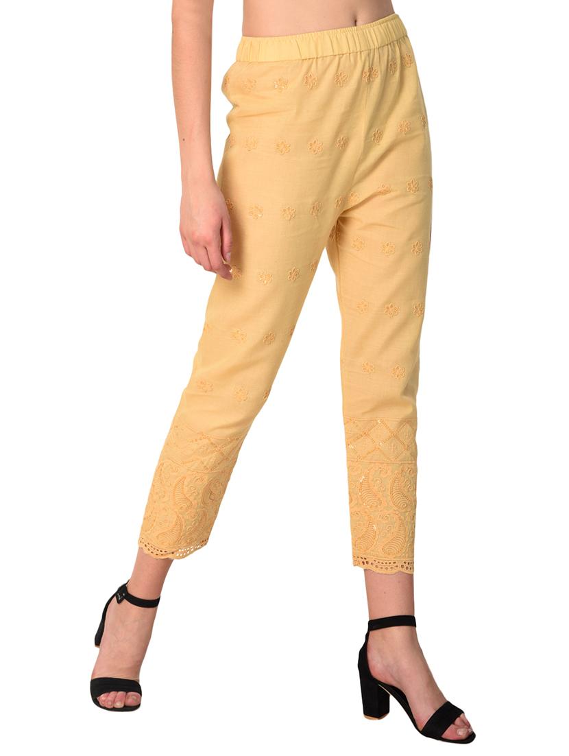 embroidered combo staright pant - 15392937 - Standard Image - 6