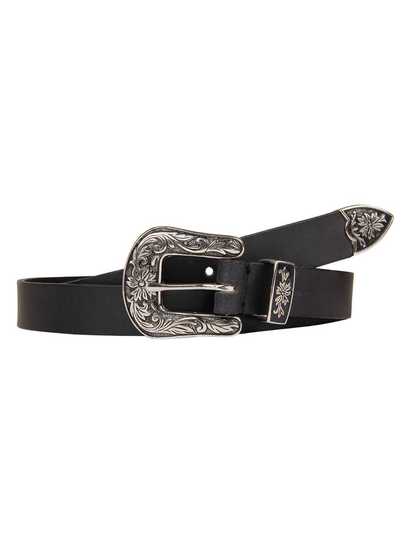 aditi wasan black leather belt