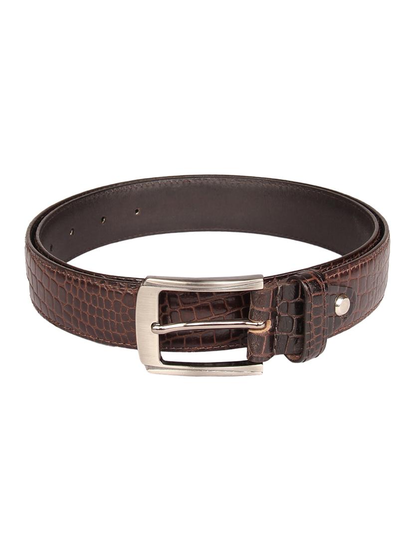 brown leather printed belt - 15393463 - Standard Image - 1