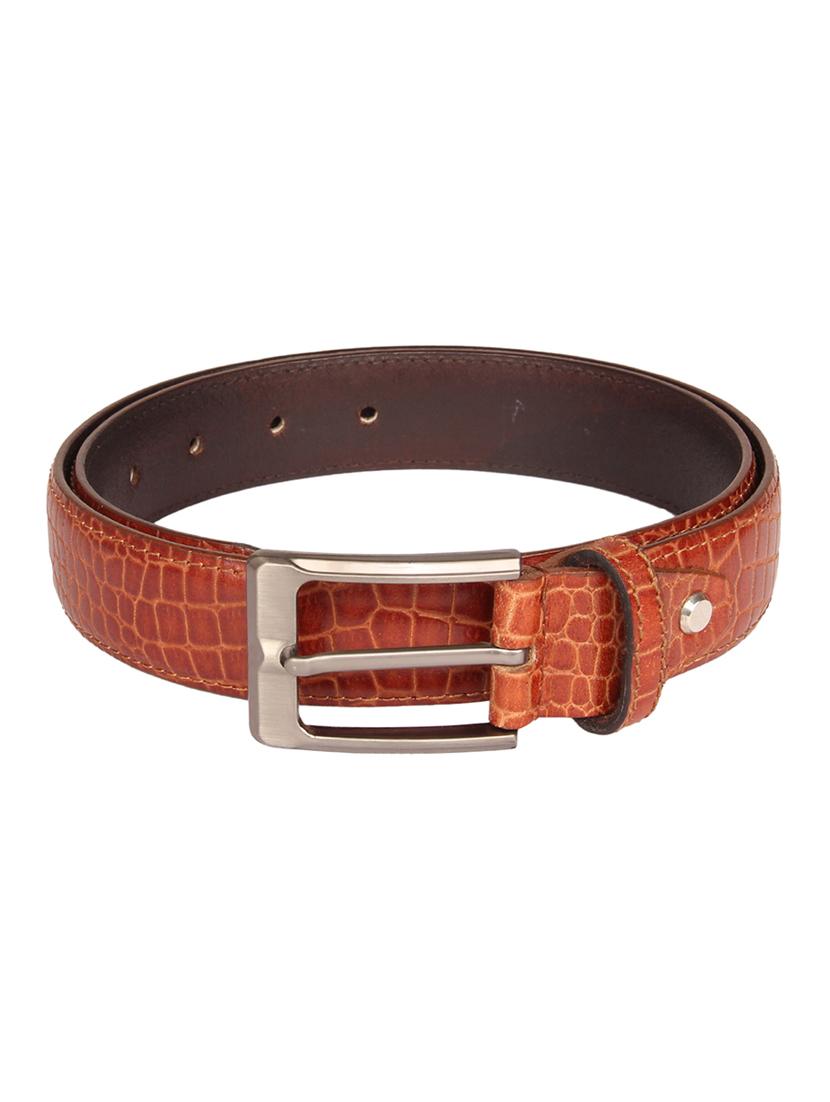 tan leather printed belt - 15393464 - Standard Image - 1
