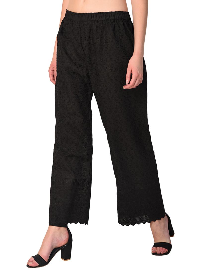 set of 2 chikankari straight palazzo - 15395527 - Standard Image - 6