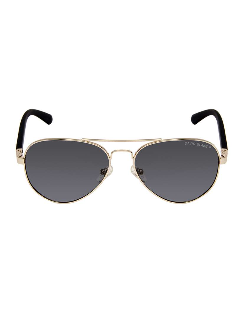 david blake black aviator polarized, uv protected sunglass