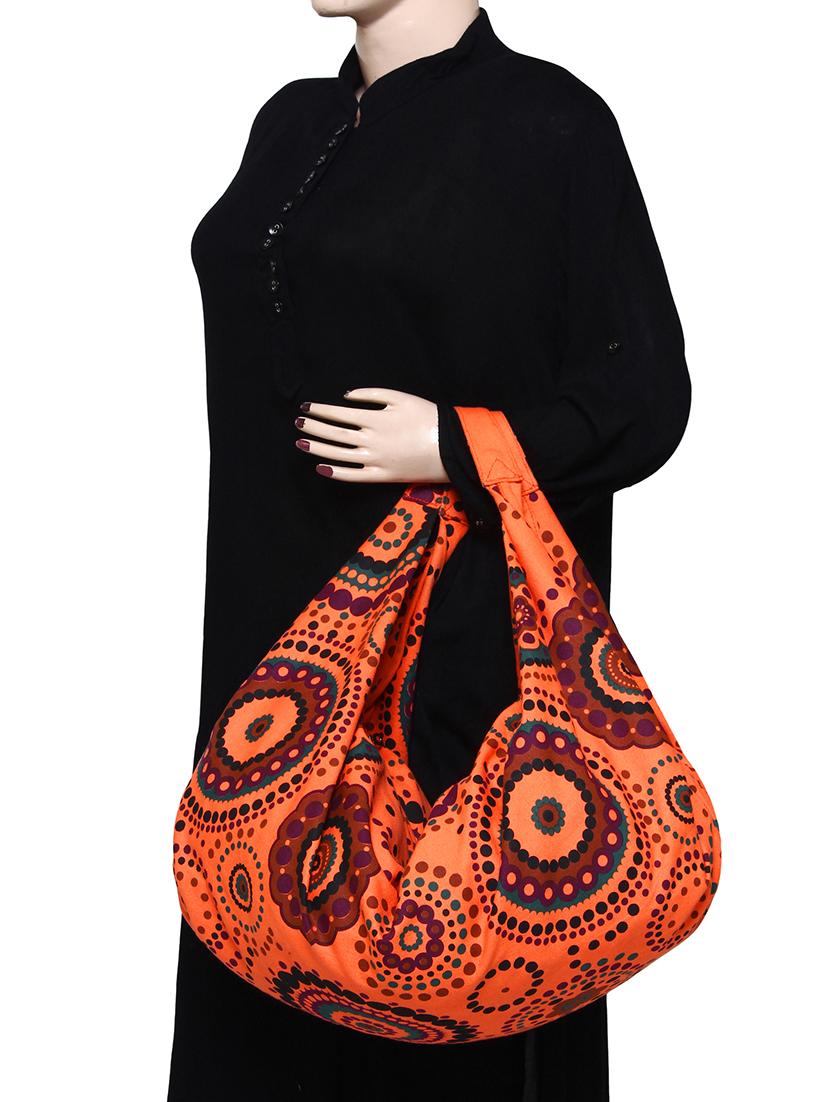 orange canvas hobo tote - 15399357 - Standard Image - 4