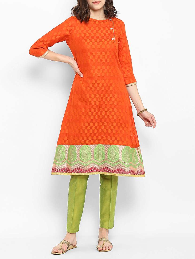 chanderi a-line kurta