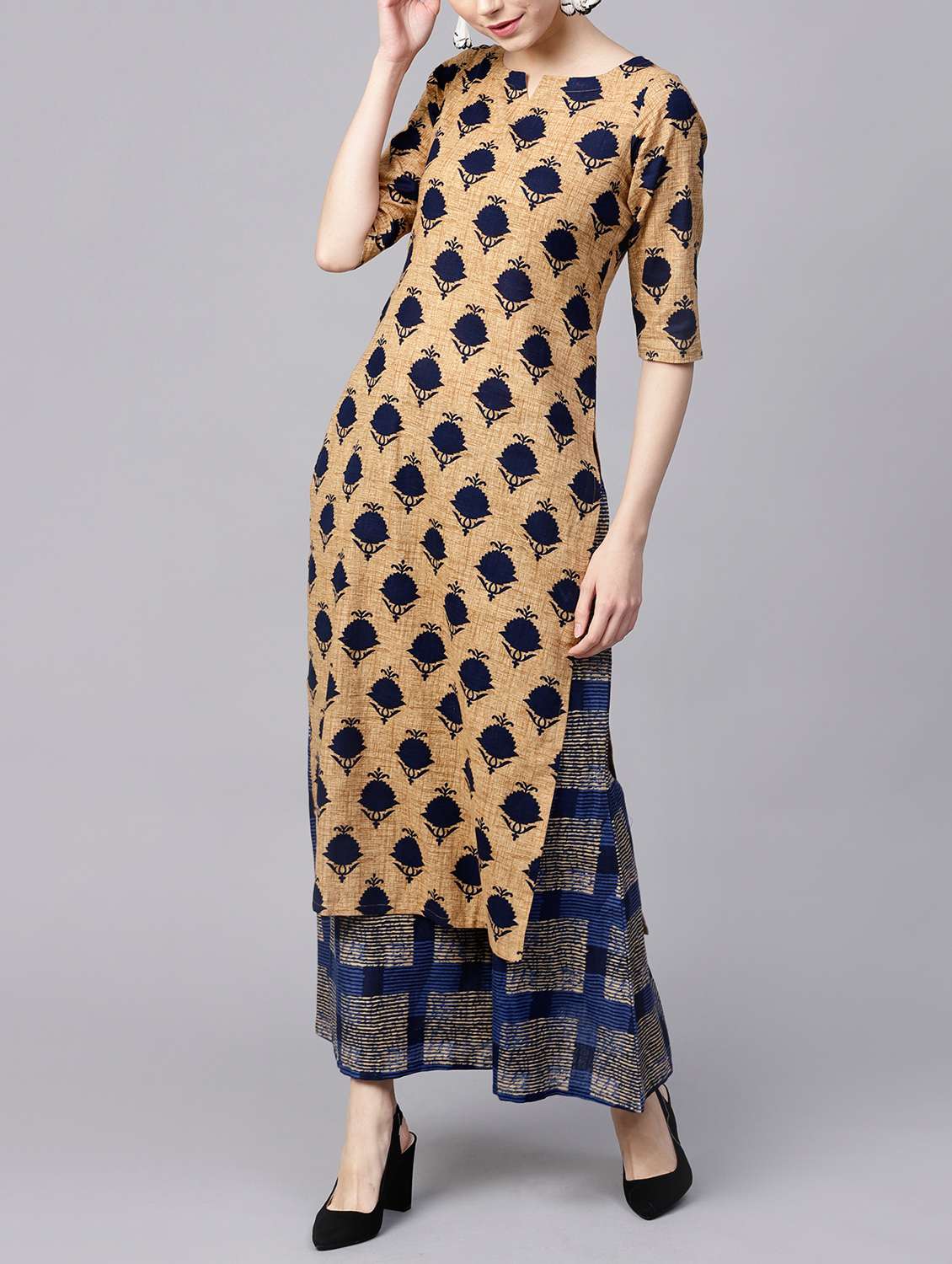 printed kurta palazzo set