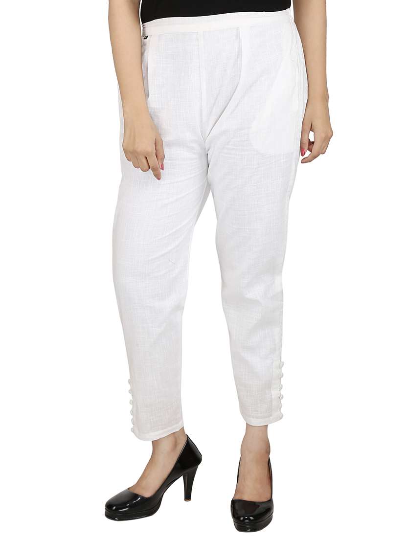button detail pleated trouser