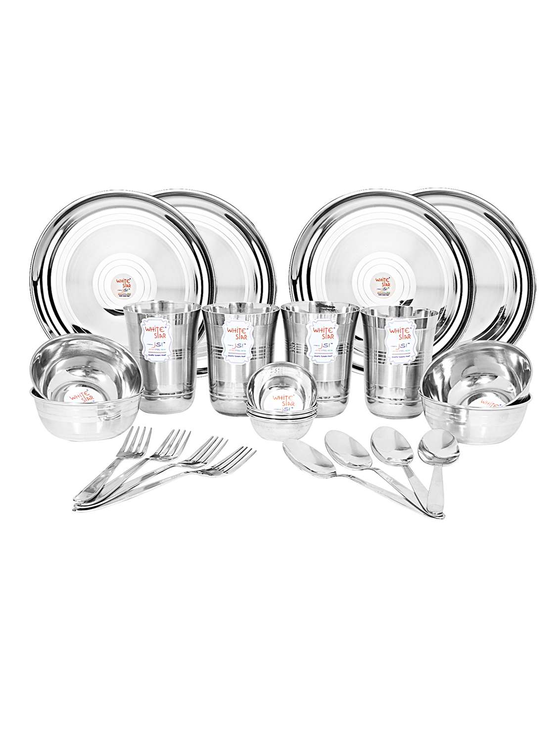 stainless steel dinner set of 24 pieces