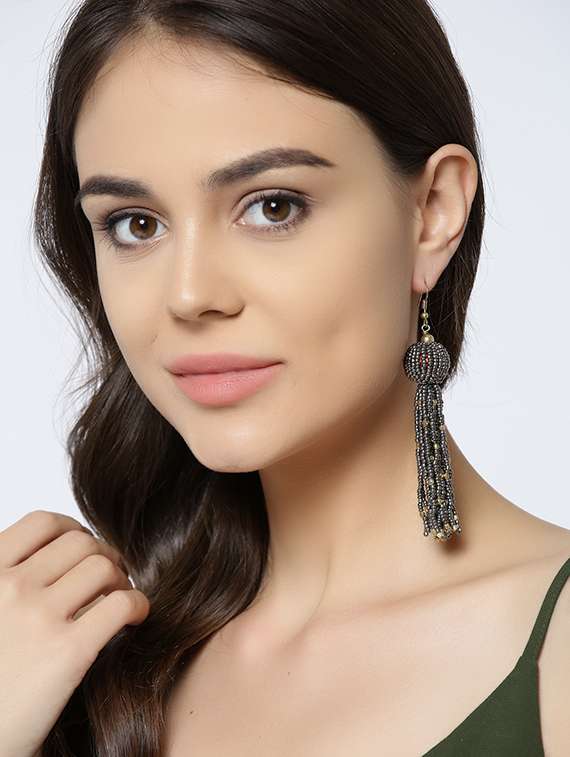 black metal drop earring